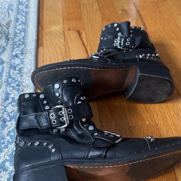 Sam Edelman Black Studded Moto Boots - Picture 3 of 4